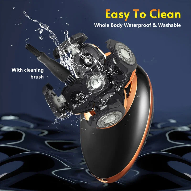 5 in 1 Electric Shaver for Men Bald Head Hair Clipper Nose Trimmer Floating 5 Blade Heads Shaving Beard Knife Rechargeable Razor