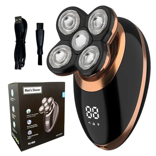 5 in 1 Electric Shaver for Men Bald Head Hair Clipper Nose Trimmer Floating 5 Blade Heads Shaving Beard Knife Rechargeable Razor